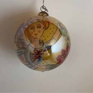 Li Bien Reverse Painted Gardening Angel Glass Ornament 2006